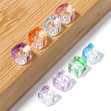 100pc Crystal Glass Square Beads DIY Jewelry Interval Bead Accessories