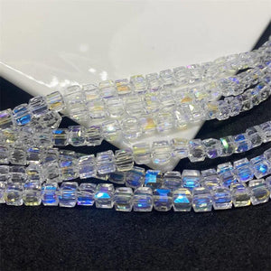 100pcs 4mm Austrian Crystal Square Glass Beads for Jewelry Making DIY