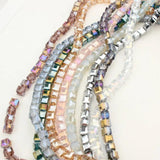 100pcs 4mm Austrian Crystal Square Glass Beads for Jewelry Making DIY