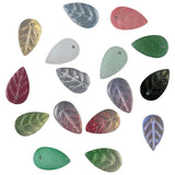 100pcs Mixed Color Leaf Crystal Glass Beads 18x11mm Spacer Beads