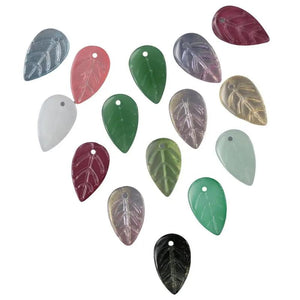 100pcs Mixed Color Leaf Crystal Glass Beads 18x11mm Spacer Beads