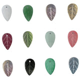 100pcs Mixed Color Leaf Crystal Glass Beads 18x11mm Spacer Beads