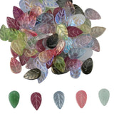 100pcs Mixed Color Leaf Crystal Glass Beads 18x11mm Spacer Beads