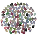 100pcs Mixed Color Leaf Crystal Glass Beads 18x11mm Spacer Beads