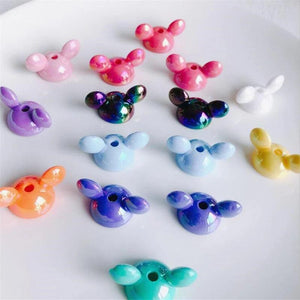 10Pcs/Lot Acrylic Cat Ear Beads Cap Connectors for DIY Jewelry Making