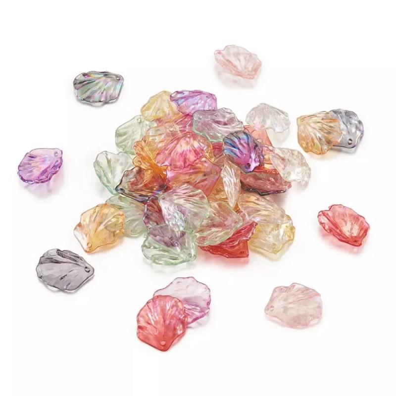 200pcs Acrylic Lily Tulip Flower Bead Caps Mix for Jewelry Making DIY
