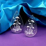 Mushrooms Starry Night Acrylic Charms DIY Jewelry Findings Teardrop Pendant