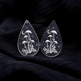 Mushrooms Starry Night Acrylic Charms DIY Jewelry Findings Teardrop Pendant