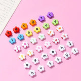 100Pcs Smiley Flower Letter Beads Acrylic Spacer Bead for Jewelry Making