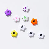 100Pcs Smiley Flower Letter Beads Acrylic Spacer Bead for Jewelry Making