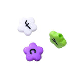 100Pcs Smiley Flower Letter Beads Acrylic Spacer Bead for Jewelry Making
