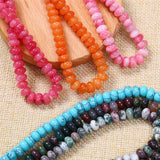 5*8mm Rondelle Stone Beads Round Jades Chalcedony Loose Spacer Beads
