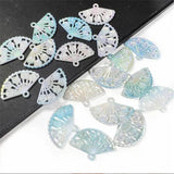 50pcs ABS Acrylic Fan Charms Resin Connectors DIY Jewelry Making Accessories