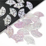 50pcs ABS Acrylic Fan Charms Resin Connectors DIY Jewelry Making Accessories