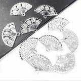 50pcs ABS Acrylic Fan Charms Resin Connectors DIY Jewelry Making Accessories