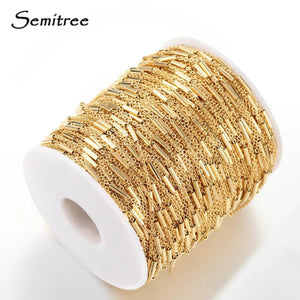 2 Meter Stainless Steel Cross Chain Clip Beads Tube Bulk Chains DIY Jewelry