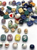 20Pcs Hand Painted Ceramic Beads Mix for Jewelry Making