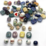 20Pcs Hand Painted Ceramic Beads Mix for Jewelry Making