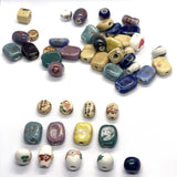 20Pcs Hand Painted Ceramic Beads Mix for Jewelry Making