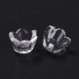 200pcs Tulip Flower Caps Transparent Acrylic Crimp End Beads 10mm