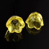 200pcs Tulip Flower Caps Transparent Acrylic Crimp End Beads 10mm
