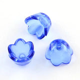 200pcs Tulip Flower Caps Transparent Acrylic Crimp End Beads 10mm
