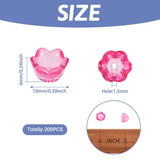 200pcs Tulip Flower Caps Transparent Acrylic Crimp End Beads 10mm