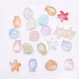 20Pcs Mixed Starfish/Snail/Shell/Fish Glass Pendants DIY Jewelry Making