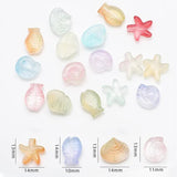 20Pcs Mixed Starfish/Snail/Shell/Fish Glass Pendants DIY Jewelry Making