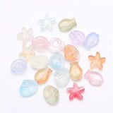 20Pcs Mixed Starfish/Snail/Shell/Fish Glass Pendants DIY Jewelry Making
