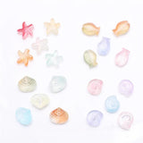 20Pcs Mixed Starfish/Snail/Shell/Fish Glass Pendants DIY Jewelry Making
