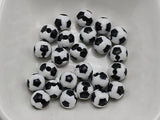 Acrylic Soccer Ball Football Round Beads 8mm