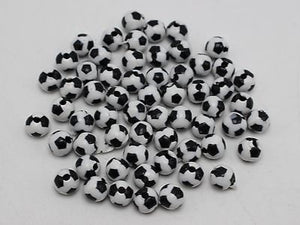 Acrylic Soccer Ball Football Round Beads 8mm