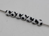 Acrylic Soccer Ball Football Round Beads 8mm