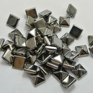 100 Metallic Tone Square Pyramid Rivet Beads 10mm