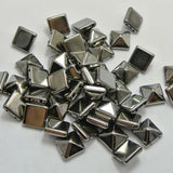 100 Metallic Tone Square Pyramid Rivet Beads 10mm