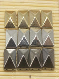 100 Metallic Tone Square Pyramid Rivet Beads 10mm
