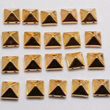 100 Metallic Tone Square Pyramid Rivet Beads 10mm