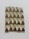 100 Metallic Tone Square Pyramid Rivet Beads 10mm