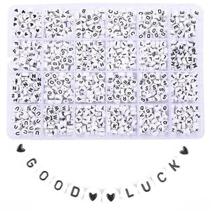 1200Pcs Acrylic Letter Beads Kit for Bracelets Necklace, A- HeartBeads