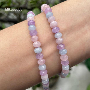 4*6mm Aquamarine Amethyst Pink Quartz Rondelle Loose Beads