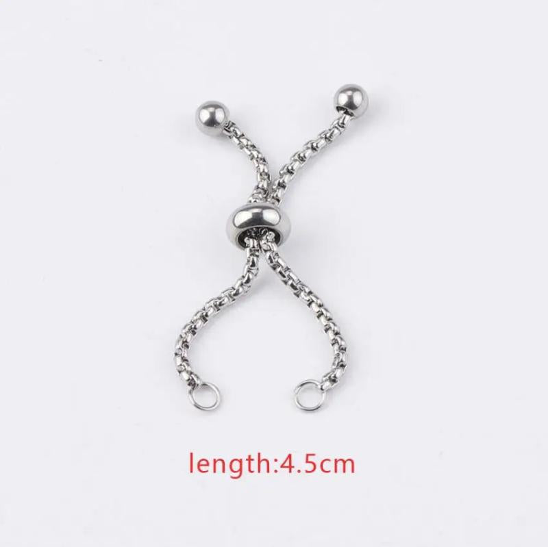 3pcs Adjustable Stainless Steel Box Chain Slider Extender Chain DIY Ring Making