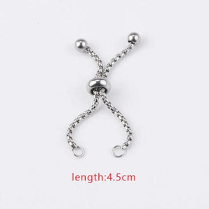 3pcs Adjustable Stainless Steel Box Chain Slider Extender Chain DIY Ring Making