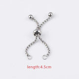3pcs Adjustable Stainless Steel Box Chain Slider Extender Chain DIY Ring Making