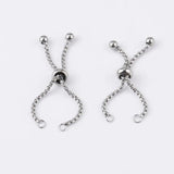 3pcs Adjustable Stainless Steel Box Chain Slider Extender Chain DIY Ring Making