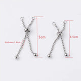 3pcs Adjustable Stainless Steel Box Chain Slider Extender Chain DIY Ring Making