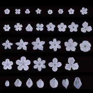100 PCS Acrylic Petals Flower Bead Tassel Pendant Set