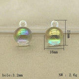 100pcs Aurora/UV Effect Round Ball Charm Beads For Necklace Earring DIY Parts
