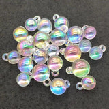100pcs Aurora/UV Effect Round Ball Charm Beads For Necklace Earring DIY Parts