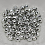 500 Silver-tone 6mm Faceted Round Plastic Spacer Beads Disco Ball